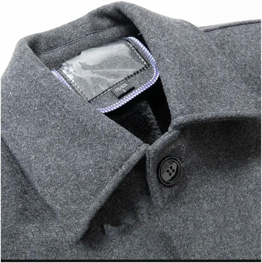 Haitpant Autumn Winter Men Wool Zipper Jacket Slim Thick Warm Trench Jackets Business Casual Fleece Liner Woolen Coat