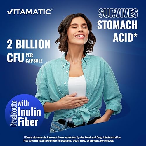 Miniatura 6 de Vitamatic Lactobacillus Salivarius 2 mil millones por cápsula DR - 60 unidades - Soporte digestivo - Fabricado con fibra de inulina prebiótica