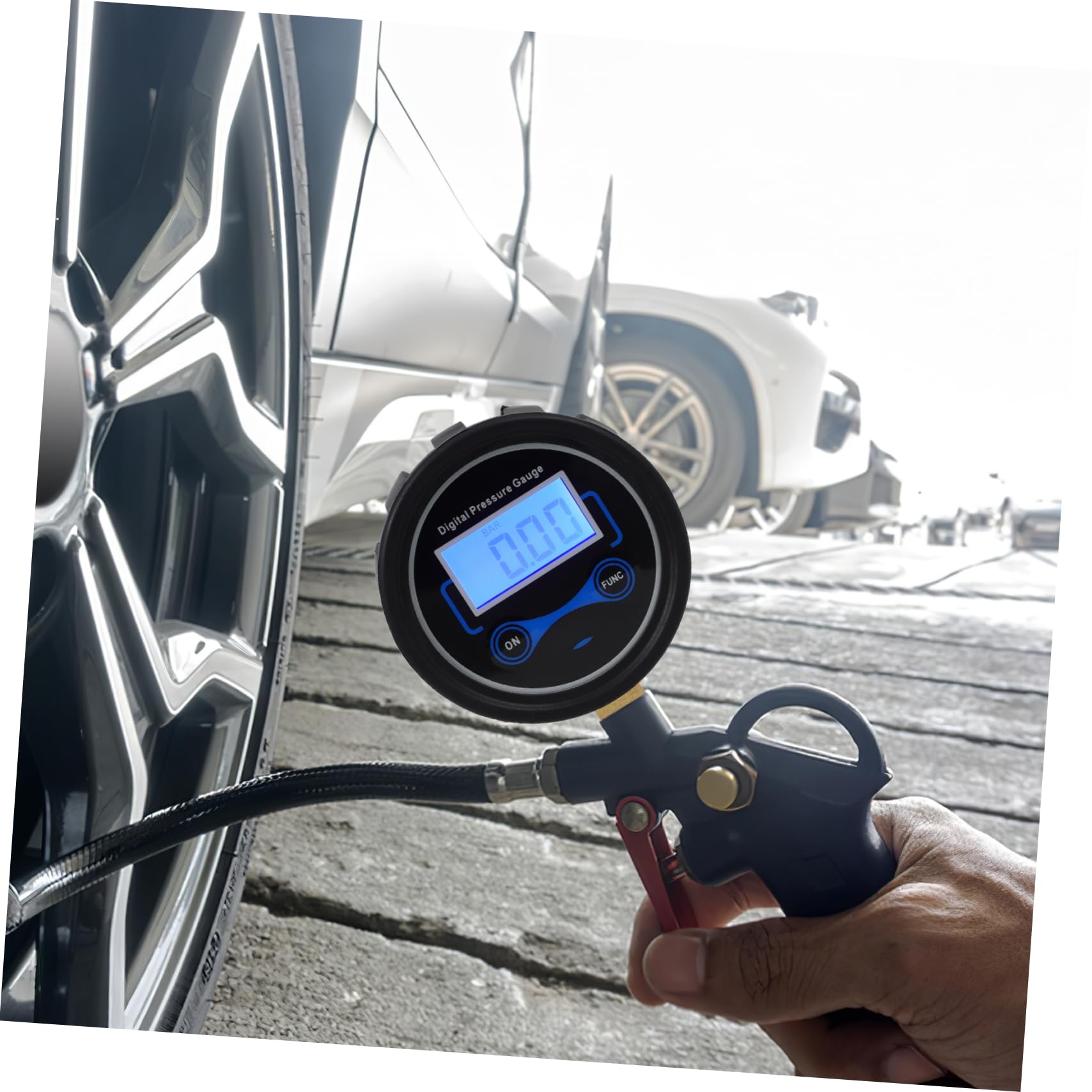 TOPBATHY 3 Pezzi Manometro Per Il Display Digitale Monitor Della Pressione Dell'auto Manometro Per Pneumatici Per Auto Misura Con Attrezzo Dispositivo Di Prova Per Auto Plastica Nero