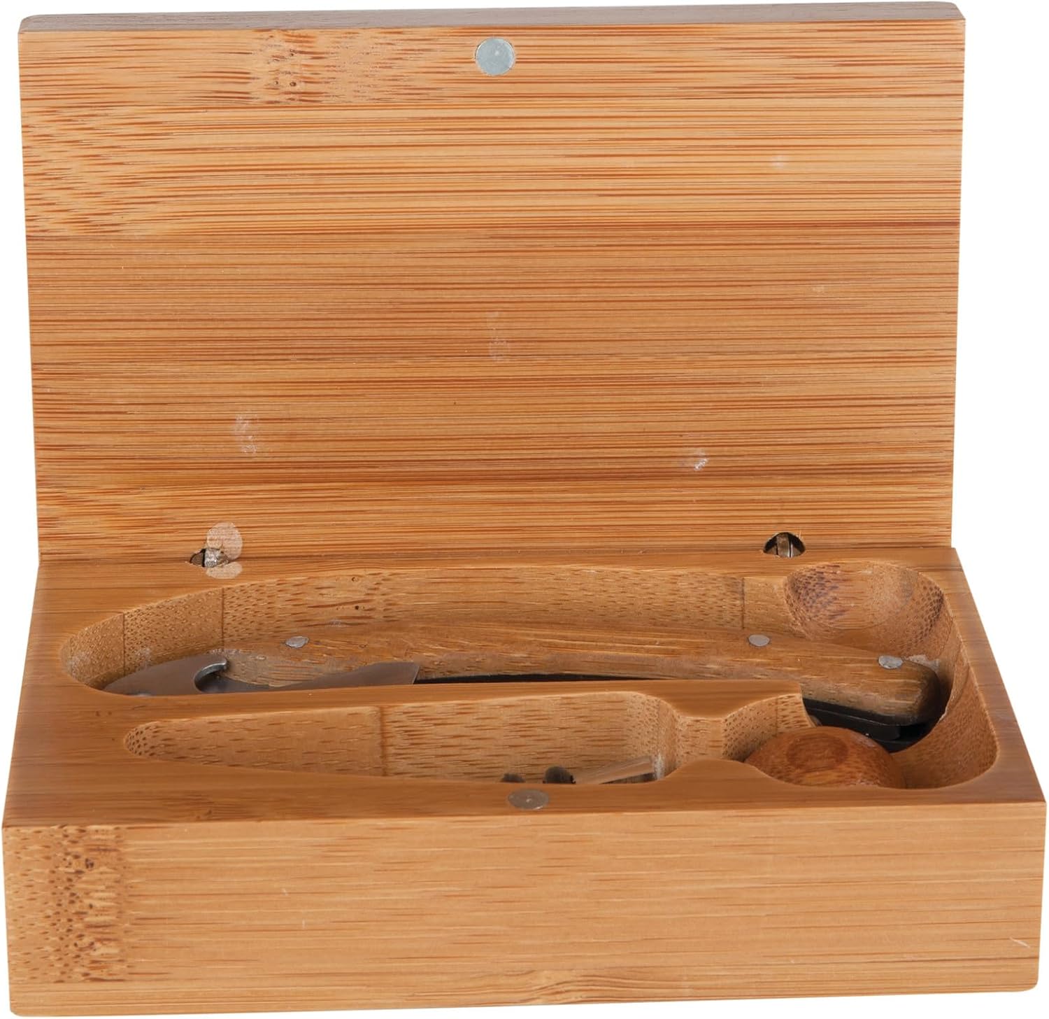 True Keepsake 2 Piece Bamboo Wine Opener Accessory Set, Includes Corkscrew Opener and Bottle Stopper, Stainless Steel Bottle Opener, Cork Stopper