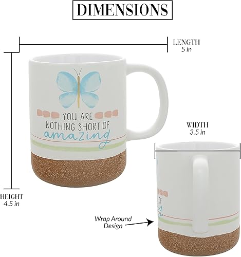 Miniatura 5 de Pavilion Gift Company - You Are Amazing - Taza de cerámica de 16 onzas con fondo esmaltado arenoso, mariposa