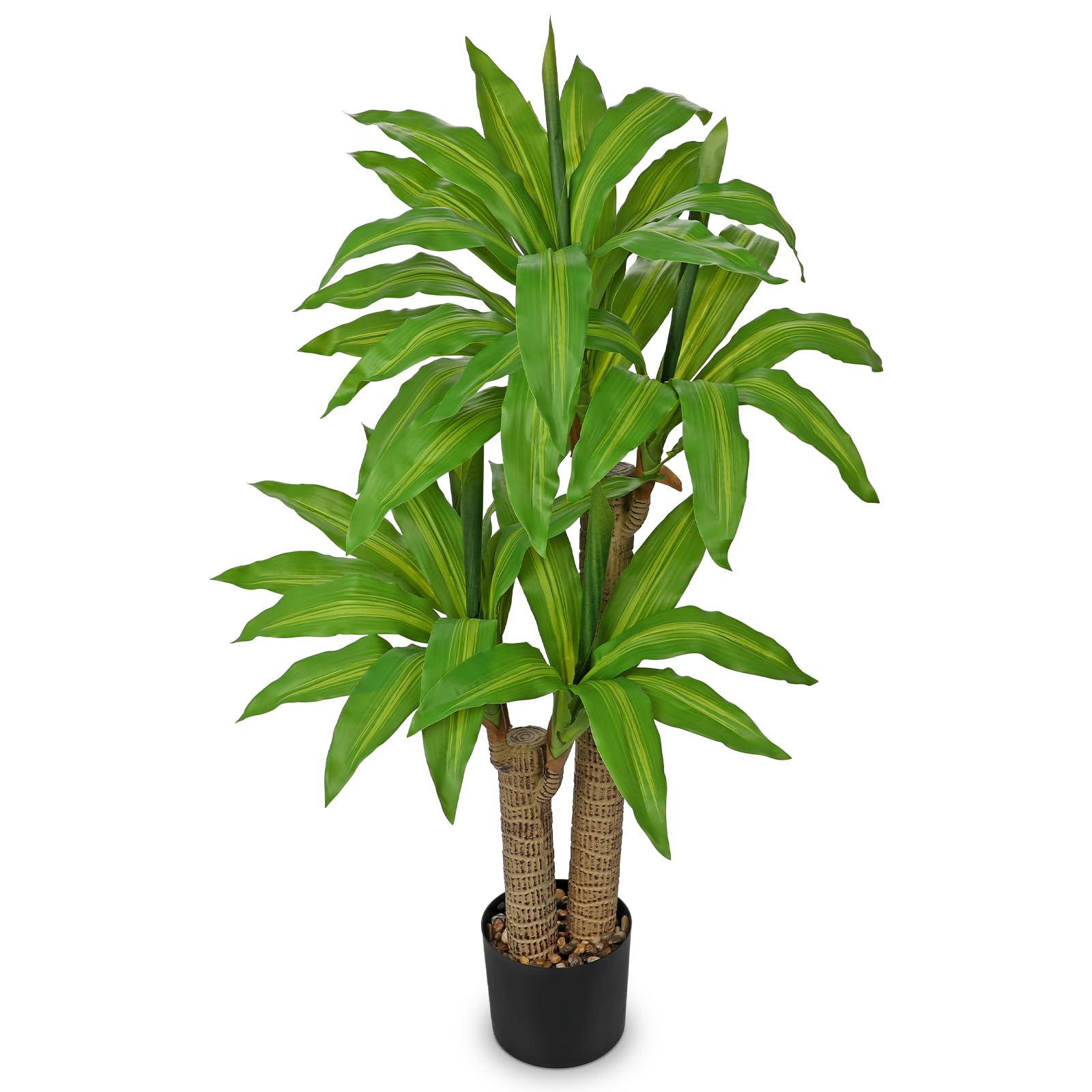 Plante Dracaena artificielle Briful de 99cm avec tronc en bois réaliste pour décoration