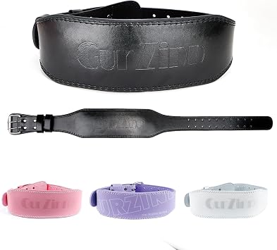 Leather Weight Lifting Belt for Women with 4 Inch Padded Lumbar Support for Powerlifting Workout and Squat Exercise