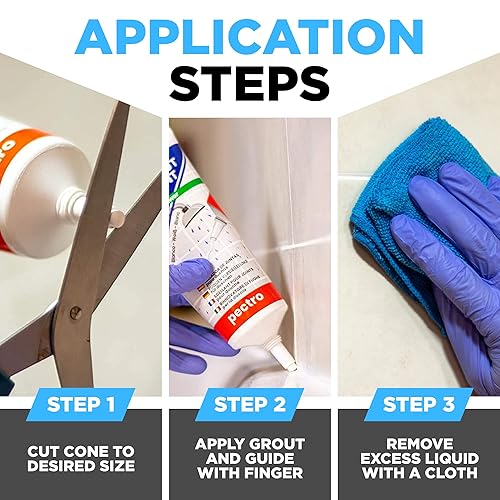 Miniatura 4 de Sellador impermeable para lechada de azulejos XL  Sellador de lechada para azulejos de ducha y azulejos de baño, relleno y blanqueador, secado