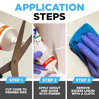 Waterproof Tile Grout Sealer XL 6.62 oz Tube for Shower & Bathroom Fast Drying Grout Sealant for Cracks, Gaps & Joints White Grout Renew Easy to Apply, Long-Lasting Protection