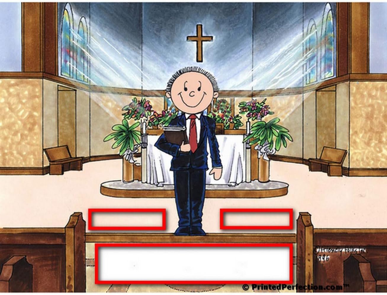 Personalized Minister - Male Drink Set of 4 Coasters - Great Gift!