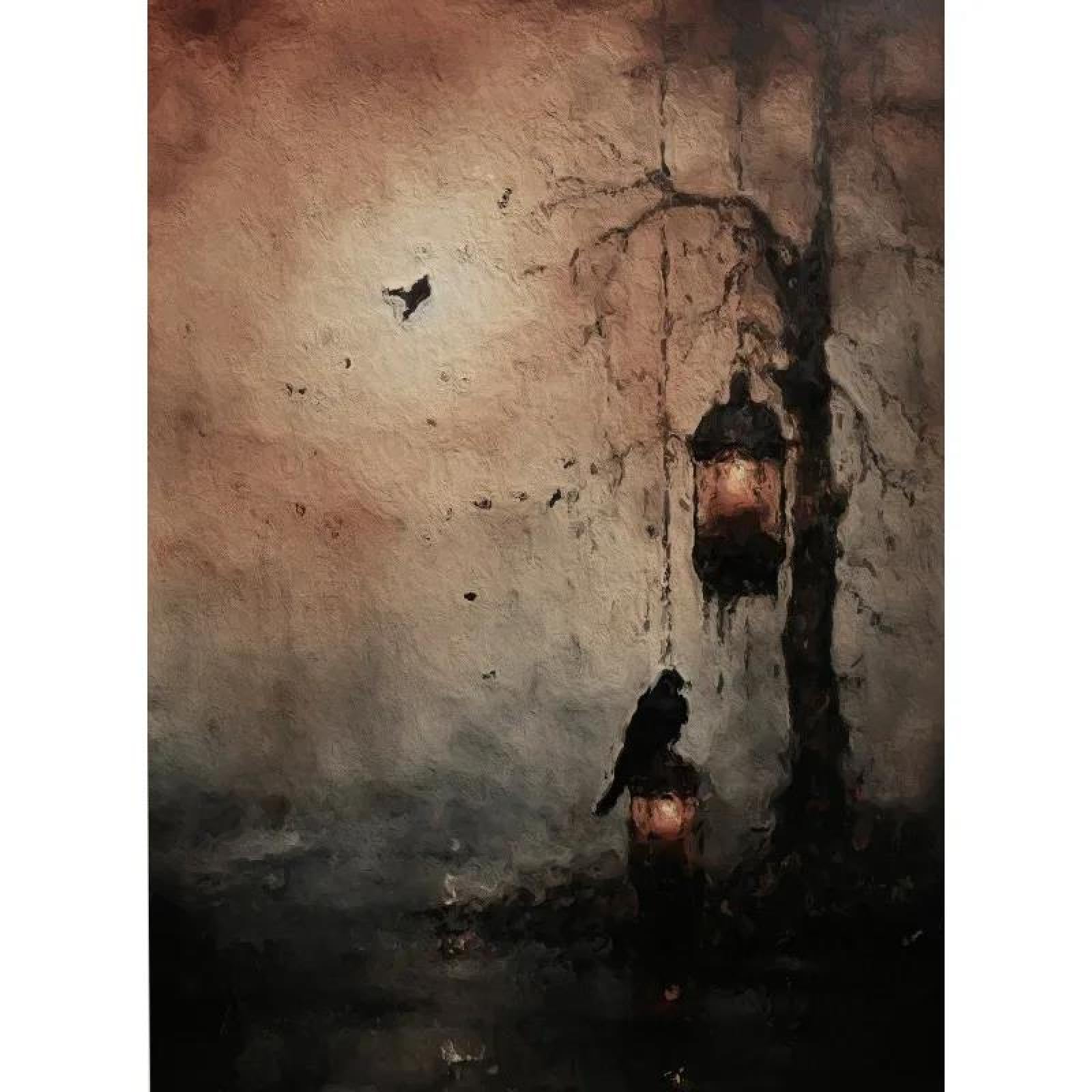 Baibexing Vintage Bird Raven Poster Prints Abstract Crow Dark Canvas Painting Wall Art For Living Room Home Decor A12 60X90Cm Unframed