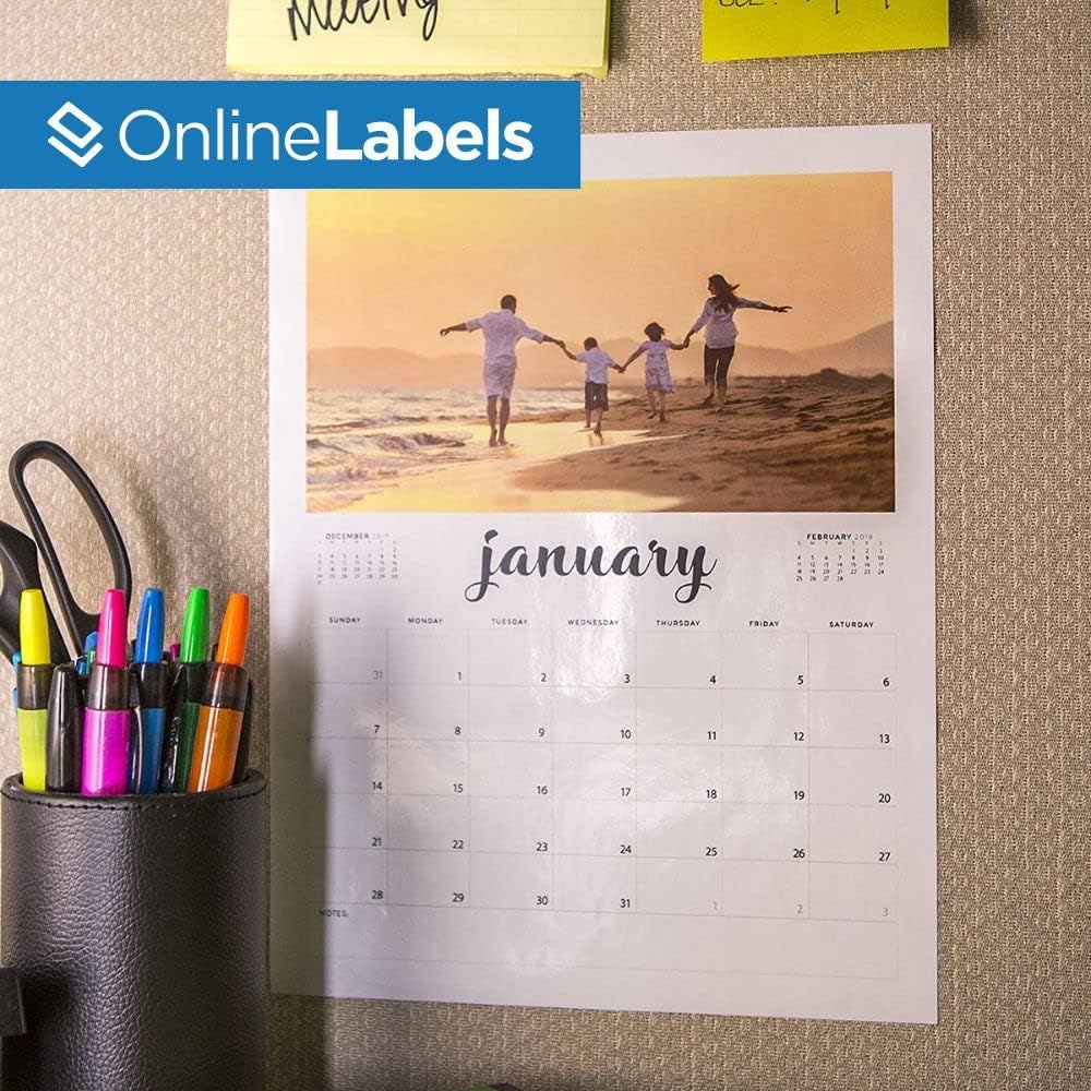 8.5 x 11 White Gloss Full Sheet Labels (Inkjet Printers Only) - 100 Sheets - Vertical Back Slit for Easy Peeling - OnlineLabels - Image 6