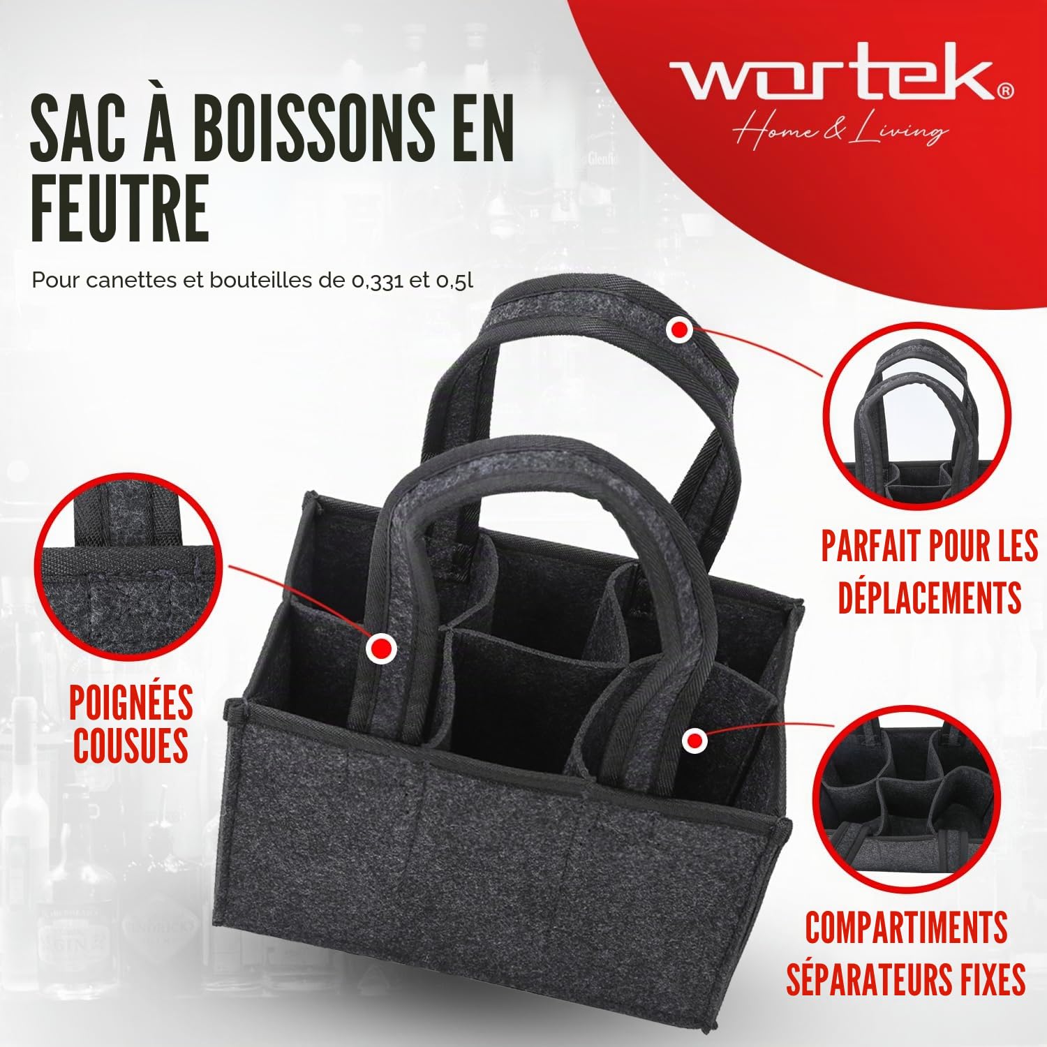 wortek Coffret cadeau pour homme - Sac à main pour homme - Décapsuleur et dessous de verre + 6 bières bavaroises - Cadeau d'anniversaire pour père