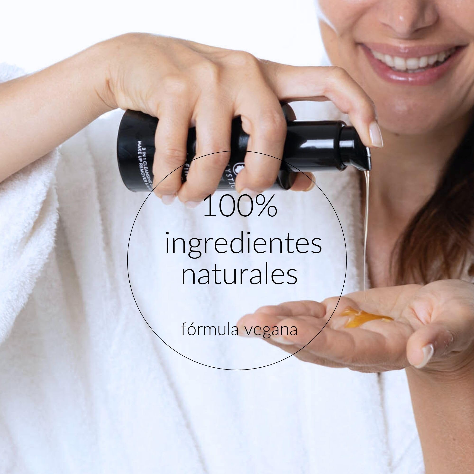 OWLYSTIC Aceite Limpiador Facial 3 en 1 - Mascarilla Limpiadora Desmaquillante - BIO Vegano 100% MADE IN ITALY - Aceite Desmaquillante Facial Delicado para Limpieza Profunda - Todo Tipo de Piel 150ml