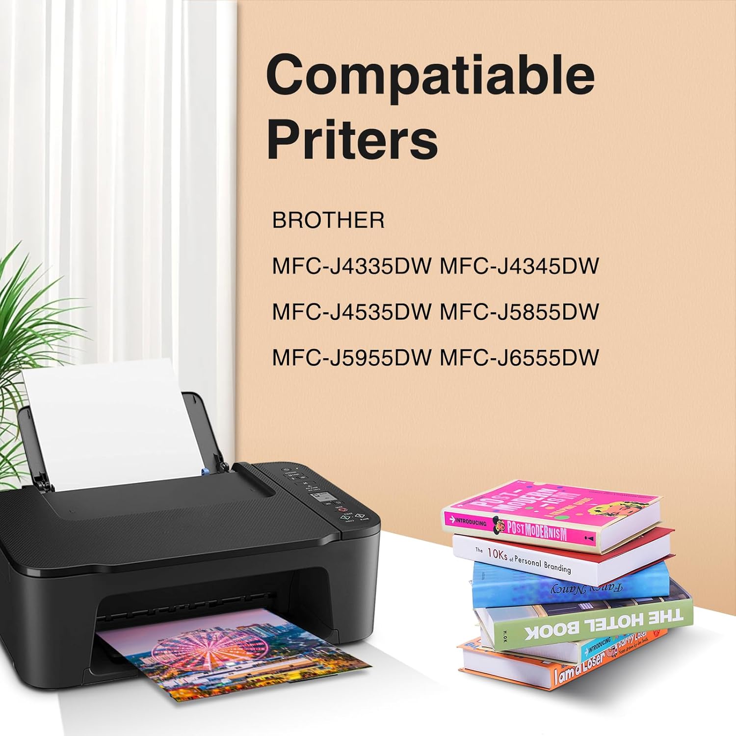 LC406 Ink Cartridges for Brother Printer Replacement for Brother LC406 Ink Cartridges LC406XL LC 406 XL for MFC-J4335DW MFC-J4535DW MFC-J5855DW MFC-J6555DW MFC-J6955DW, 4 Pack (BK/C/M/Y)