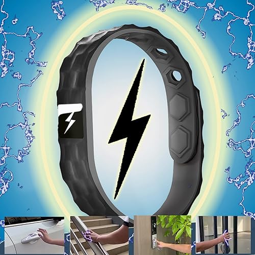 Miniatura 6 de Anti Static Wristband, Black Sport Power Balance Silicone Bracelet, Anion Germanium Winter Electrostatic Removal Rubber Wrist Strap for Men Women