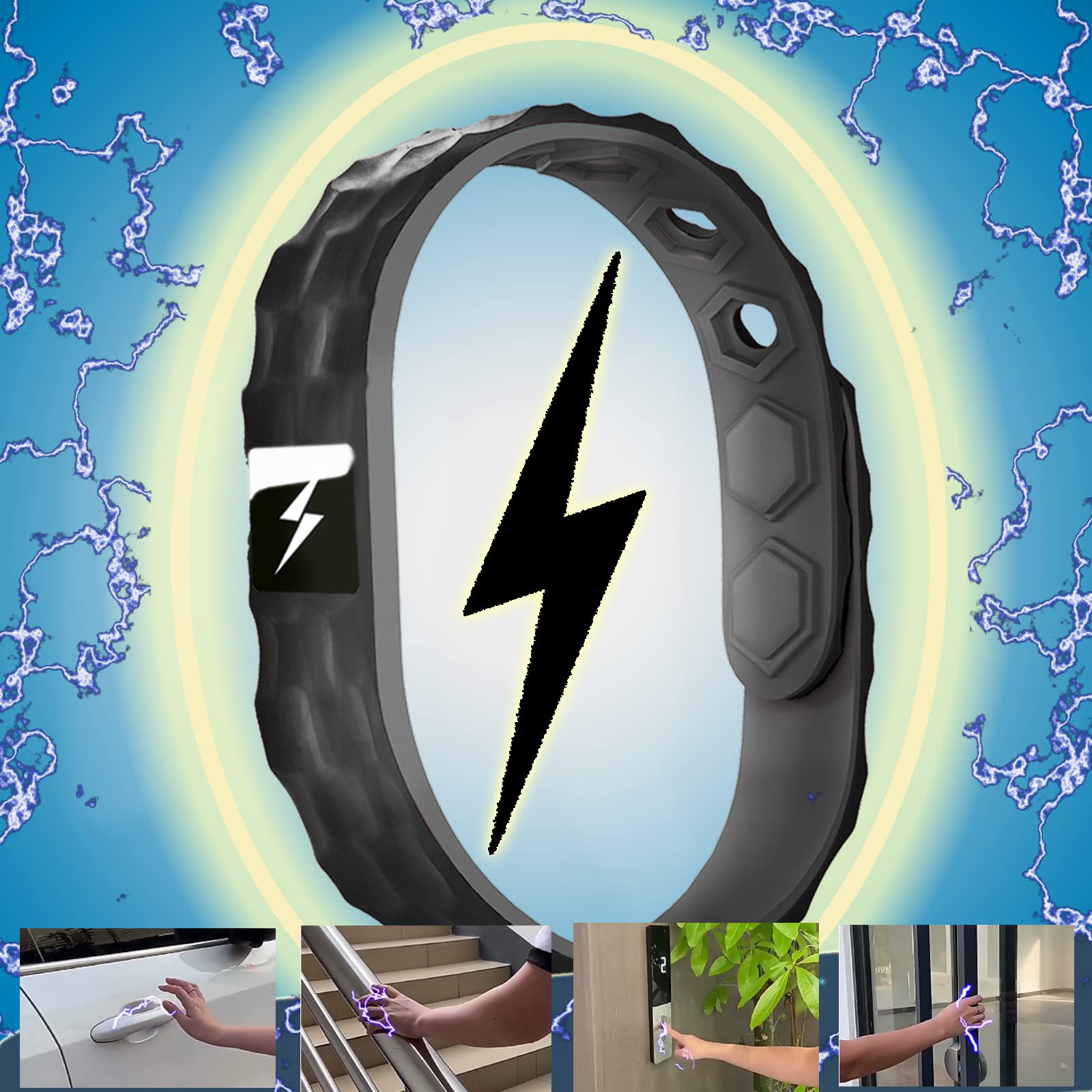 Power Energy© Balansbanden, siliconen sportarmband, hologram armband polsband, doordrenkt met natuurlijke mineralen en negatieve ionen (groen, groot 205 mm