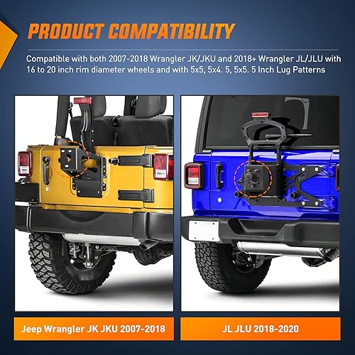 Miniatura 6 de Nilight Luz de rueda de freno de neumático de repuesto para 3 tercera luz de freno para Jeep Wrangler JK JKU JL JLU, 2018, 2019, 2020, 2021, 2022,