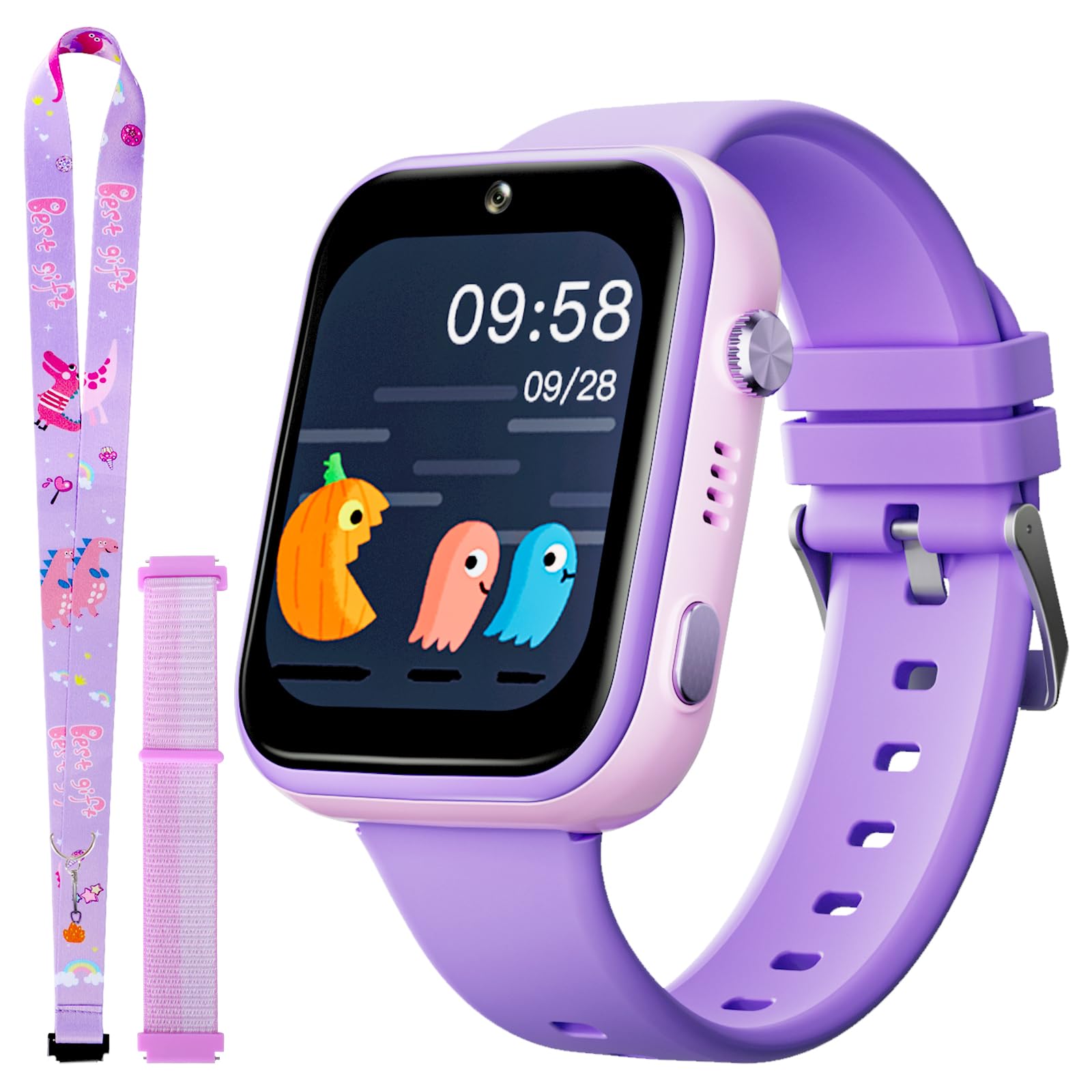 OKYUK T45 Kids Smart Watch, 4G Kids Smart Watch, GPS Tracker for Kids, Kids Wrist Watch with Video Phone Call, Messages, School Mode, SOS Function,