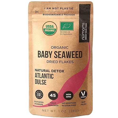 Escamas dulces orgánicas del Atlántico 1 oz - Alga joven cultivada en el Atlántico Norte calidad premium secado al vacío Textura suave y sabor suave