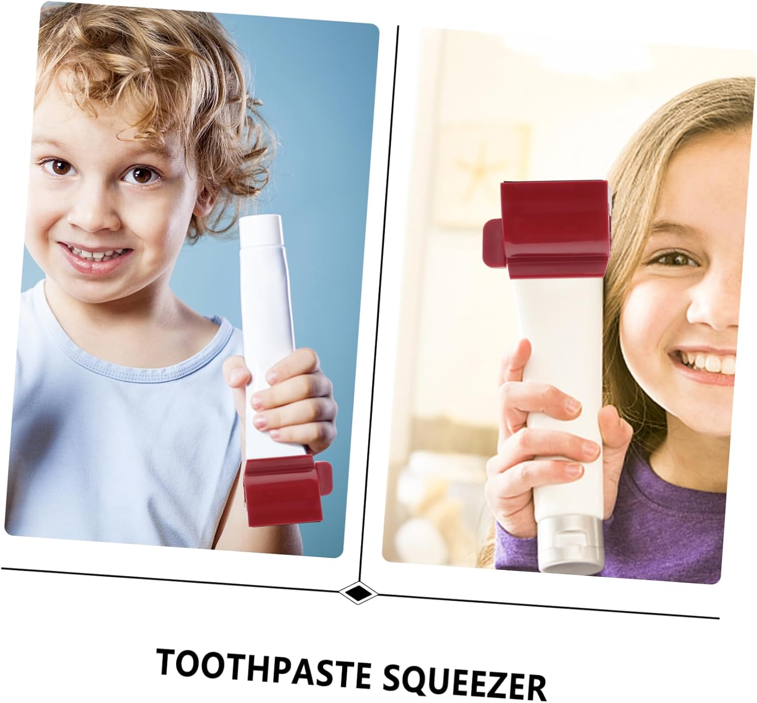 4pcs Automatic Toothpaste Dispenser and Squeezer Creative Toothpaste Tube Holder Stand for Bathroom Red and White Colors Efficiently Saves up Product image 2