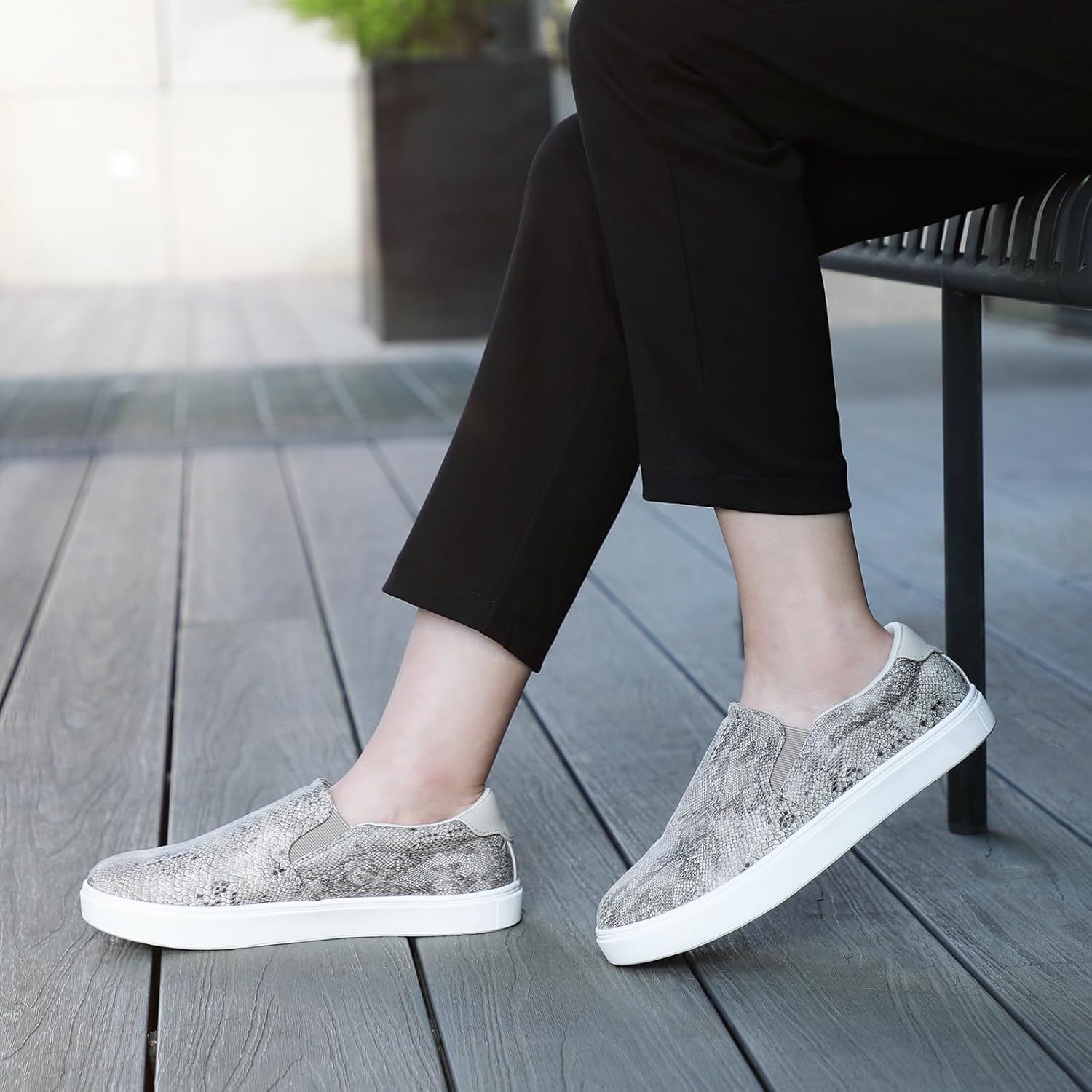 STQ Slip On Shoes for Women Comfort Fall Loafers Soft Business Casual Sneakers - Image 2