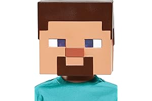 Minecraft Steve Vacuform Child Face Mask, Green, By Jazwares