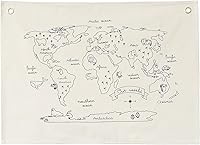 Vista 1 de Pancarta de lona colgante para guardería y sala de juegos, decoración de pared para niños, decoración de habitación moderna para niños y niñas (mapa)