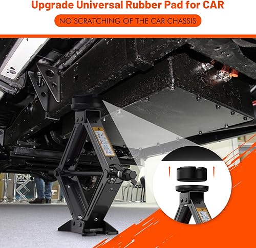 Miniatura 18 de IMAYCC Kit de gato de automóvil, gato de tijera para automóvil de 2 toneladas (4409 libras), kit de reparación de gato de neumáticos, kit de cambio