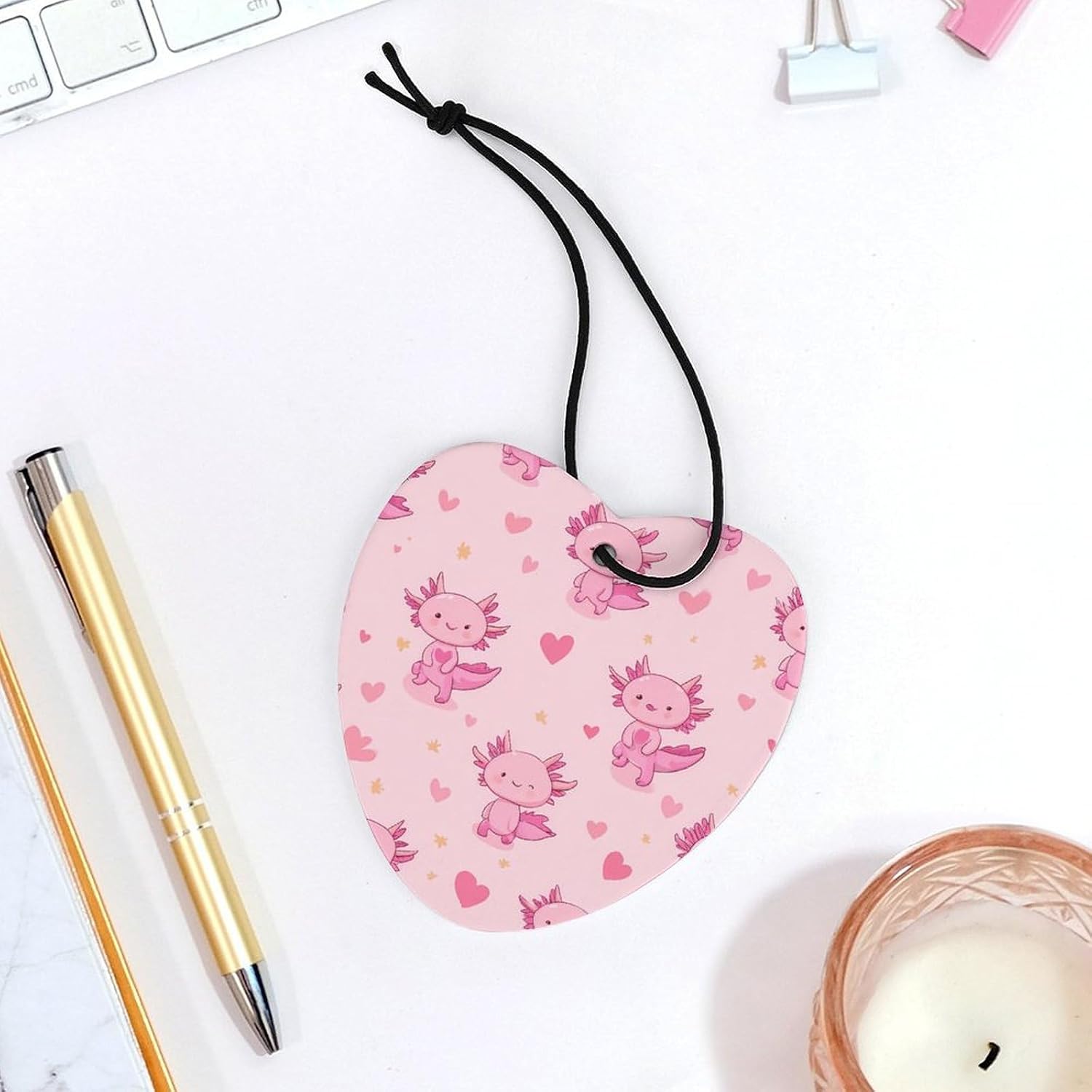 Axolotl Car Air Freshener Cute Hanging Aromatherapy Tablets for Car Home Love form