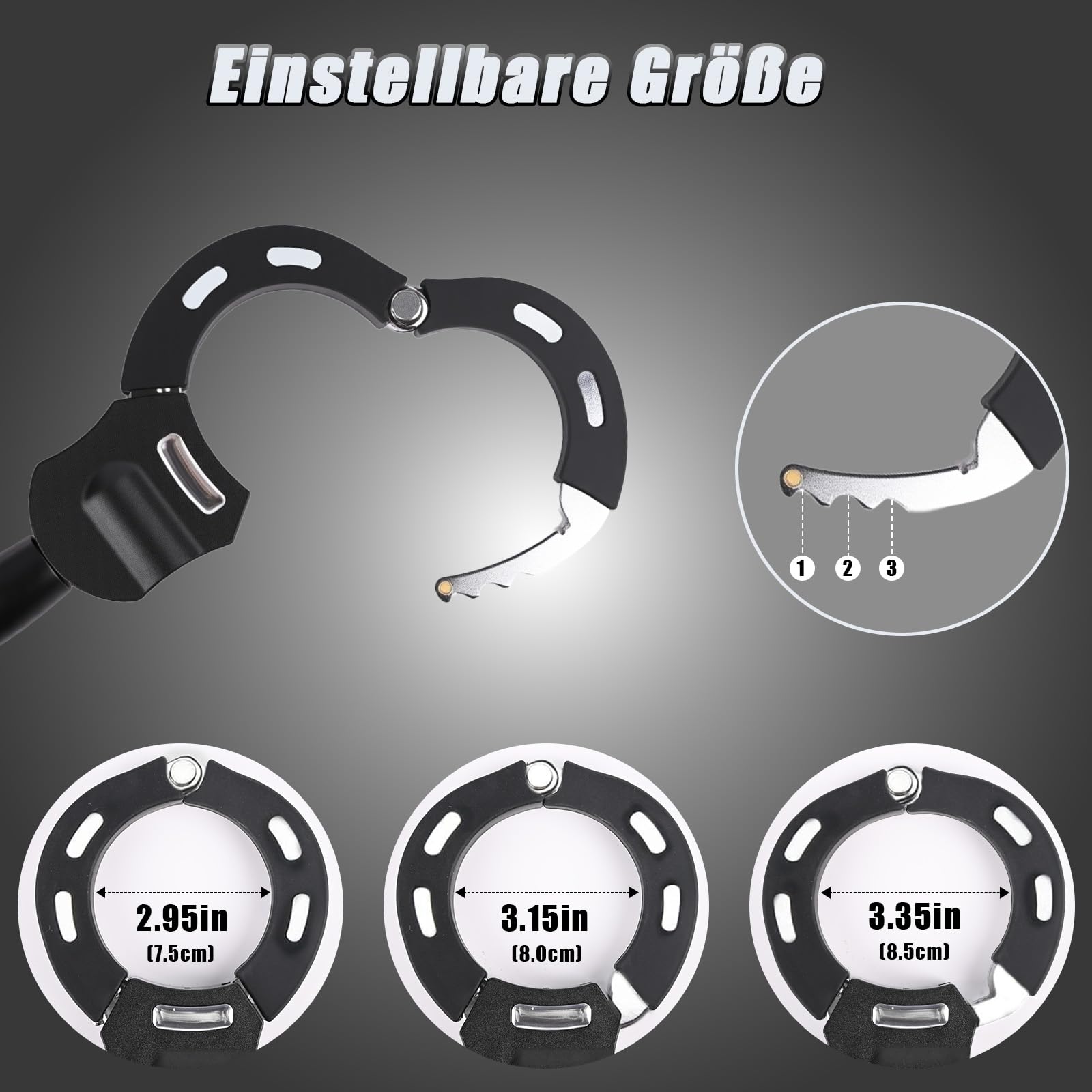 E Scooter Schloss, Handschellenschloss mit Schlüssel & wasserdichter Tasche, Schloss für E Scooter, Fahrrad & E-Bike, Hochsicherheitsschloss mit Gummi-Lock-Hülse (Schwarz)