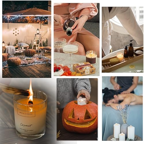 Miniatura 6 de 200 mechas de madera para velas, mechas de madera sin humo, mechas de madera natural de 5.1 x 0.5 pulgadas para velas con recortador de mecha de