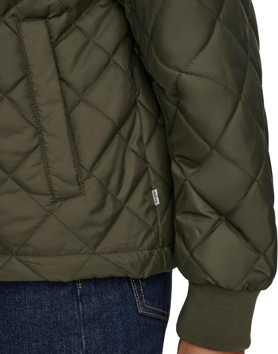Levi's womens Diamond Quilted Jacket With Corduroy Collar - Image 7