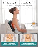 BOB AND BRAD Back and Neck Massager with Heat, Deep Kneading Massage Pillow for Relaxation, Shiatsu Neck Shoulder and Back Massager for Whole Body, Fathers Day Dad Gifts