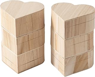 6 Piece Small Wooden Box Unfinished Wooden Treasure Box with Lids for DIY Crafts (5 x 4.7 x 2.5 inches)