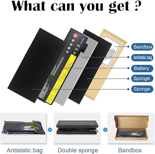 Miniatura 6 de King EBOYEE 01AV423 01AV490 - Batería de repuesto para laptop Lenovo ThinkPad T470 T570 T480 T580 A485 A475 P51S P52S TP25 Series SB10K97580 01AV452