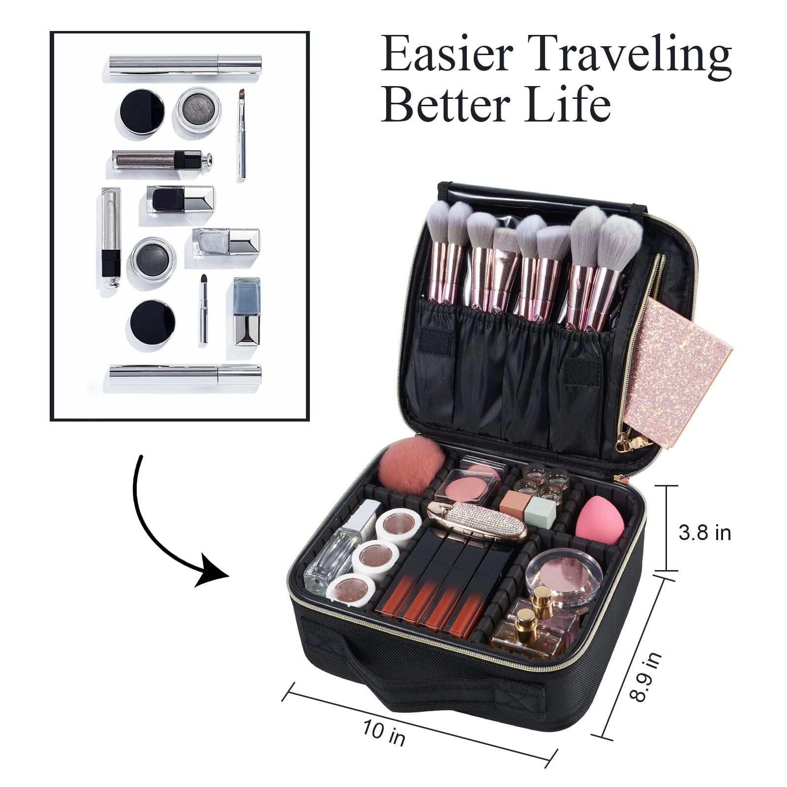 Borsa per Cosmetic Borsa porta Trucchi Borsa Trucco Professionale Valigetta Trucco Makeup Trousse trucchi Beauty Case