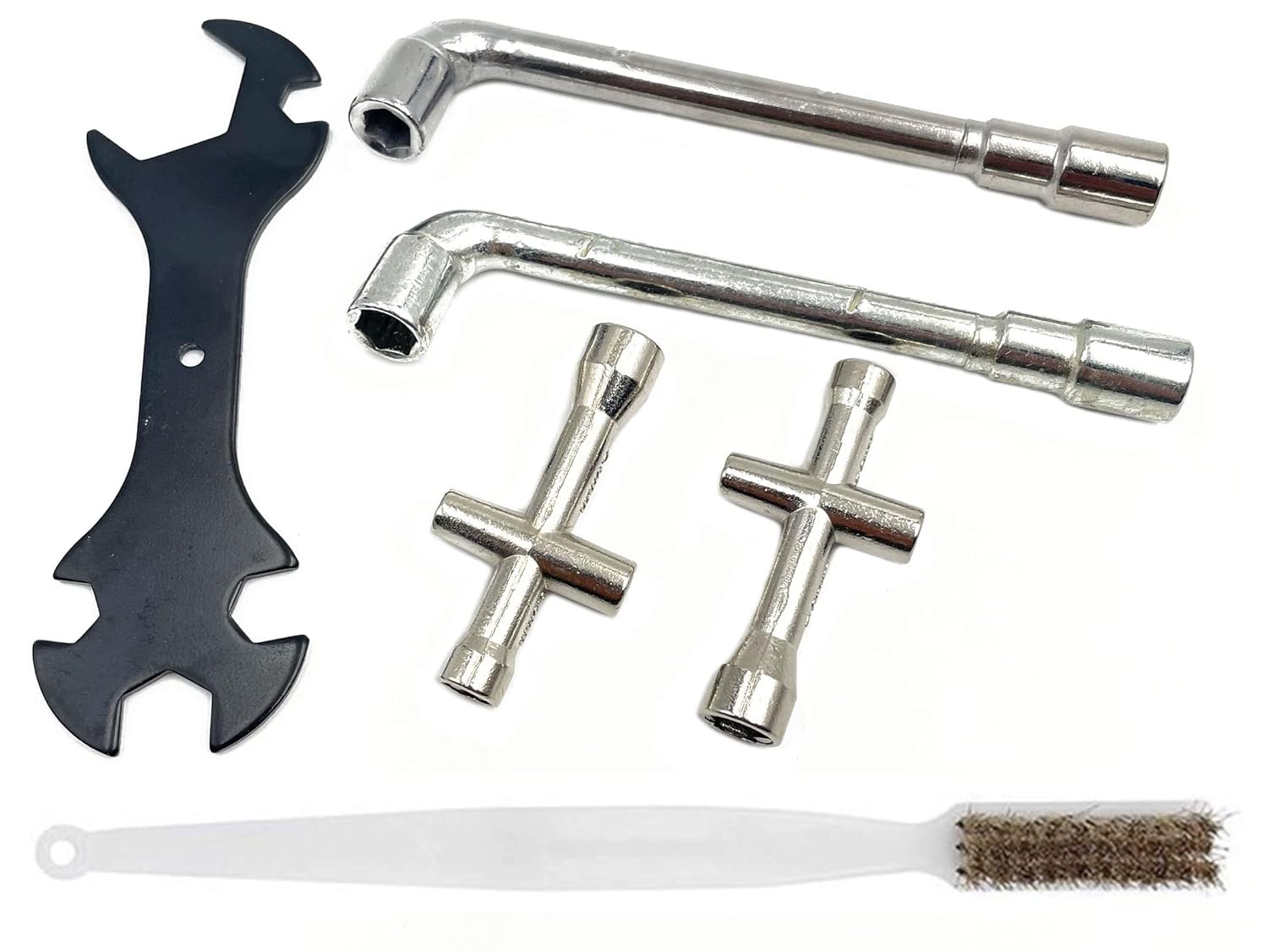 3D Printer Cleaning Tool Parts, 5 in 1 Wrench + 6mm 7mm L-Shaped Hexagonal Wrench Tool + Cross Wrench + Nozzle Brush