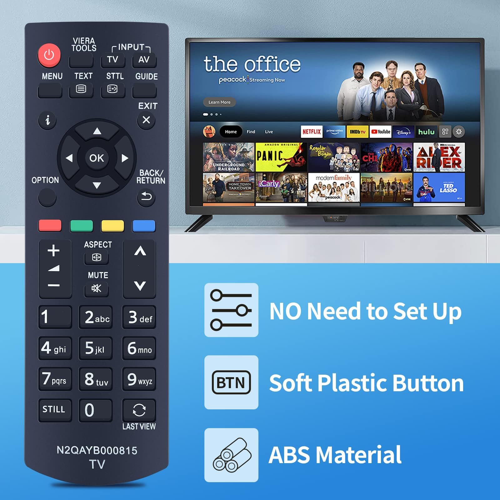 GOUYESHO N2QAYB000815 Remote Control Replacement for Panasonic LCD Viera TV Fit for TX-L32B6E TX-L32XM6B TX-L32XM6E TX-LR32B6 TX-L39B6ES TX-L42B6ES TX-P42X60E TX-P50X60B TX-LR50B6 TX-P50X60E - Image 3