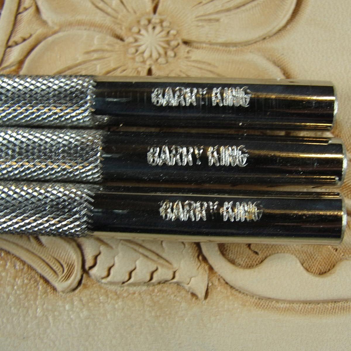 Stainless Steel Barry King - 3-Piece Checkered Steep Angle Beveler Set (Leather Stamping Tools)