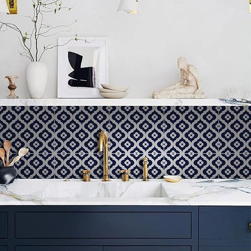 Miniatura 2 de Alwayspon Adhesivos de transferencia de azulejos de vinilo esmerilado para despegar y pegar, calcomanías autoadhesivas para azulejos de pared,