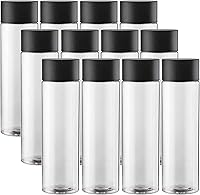 Got Dragon 12-Pack 400ml Reusable Leakproof Plastic Juice Water Bottles with Black Lids - Smoothies, Crafts, Sensory Calming Bottles