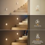 Lumière de nuit rechargeable - LYRIDZ Mini Batterie de nuit Stick-on Dimmable 1-20LM Capteur de mouvement lumière de nuit idéal pour la chambre,Cuisine,Hallway, Cabinet, placard, blanc chaud, paquet de 3