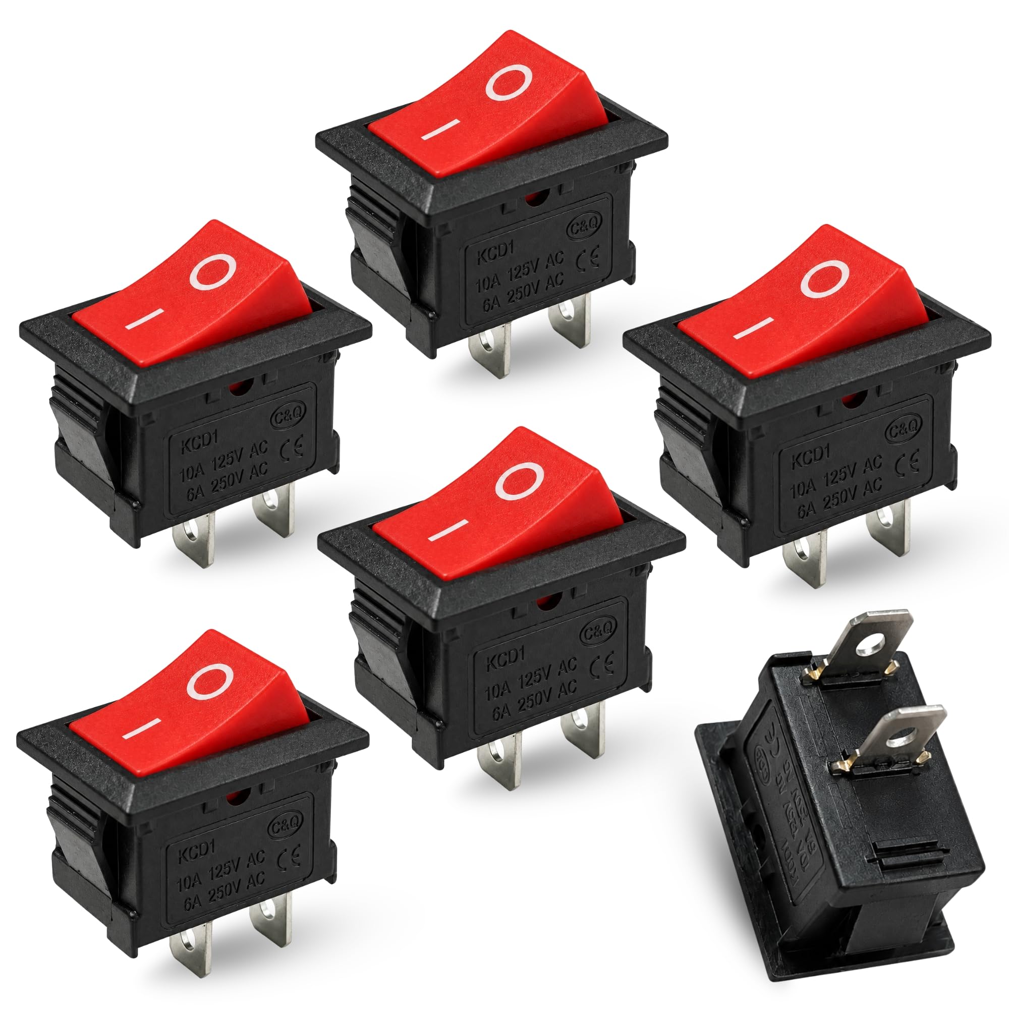 Interruptor Basculante SPST ON/OFF 2 pin, 5 Unidades - imagen 1
