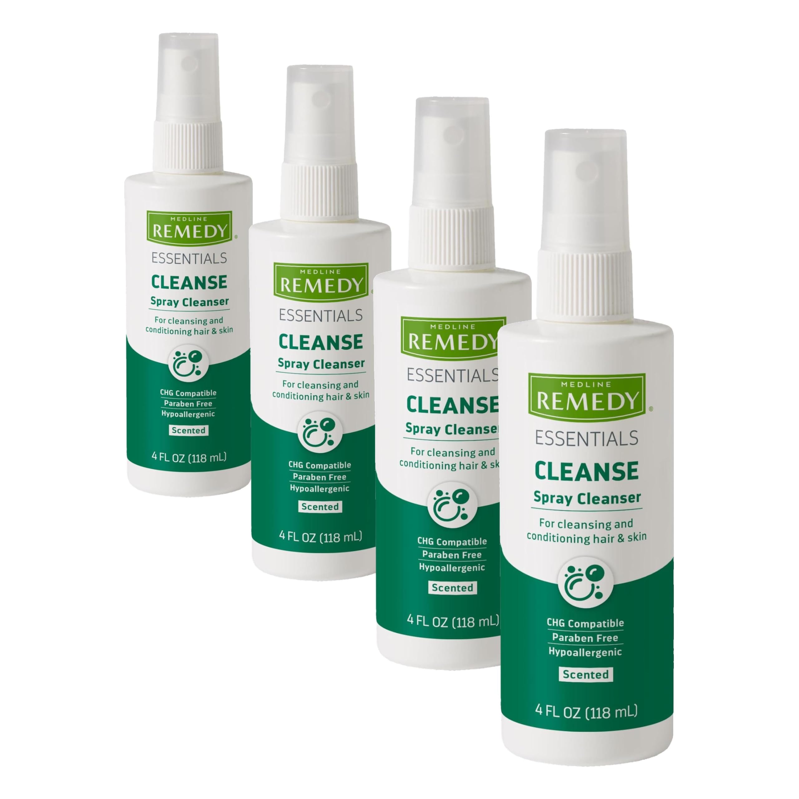 Medline Remedy Essentials Spray Cleanser 4 fl oz Spray 1 Count Scented Full Body Cleanser Shampoo Sulfate Free