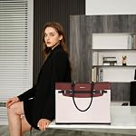 MOSISO Laptop Bag for Women, 15.6 inch Laptop Tote Bag, Waterproof Leather Decorative Buckle Work Bag, Large Capacity Computer Briefcase Handbag Shoulder Bag for Teacher Office Travel, Black