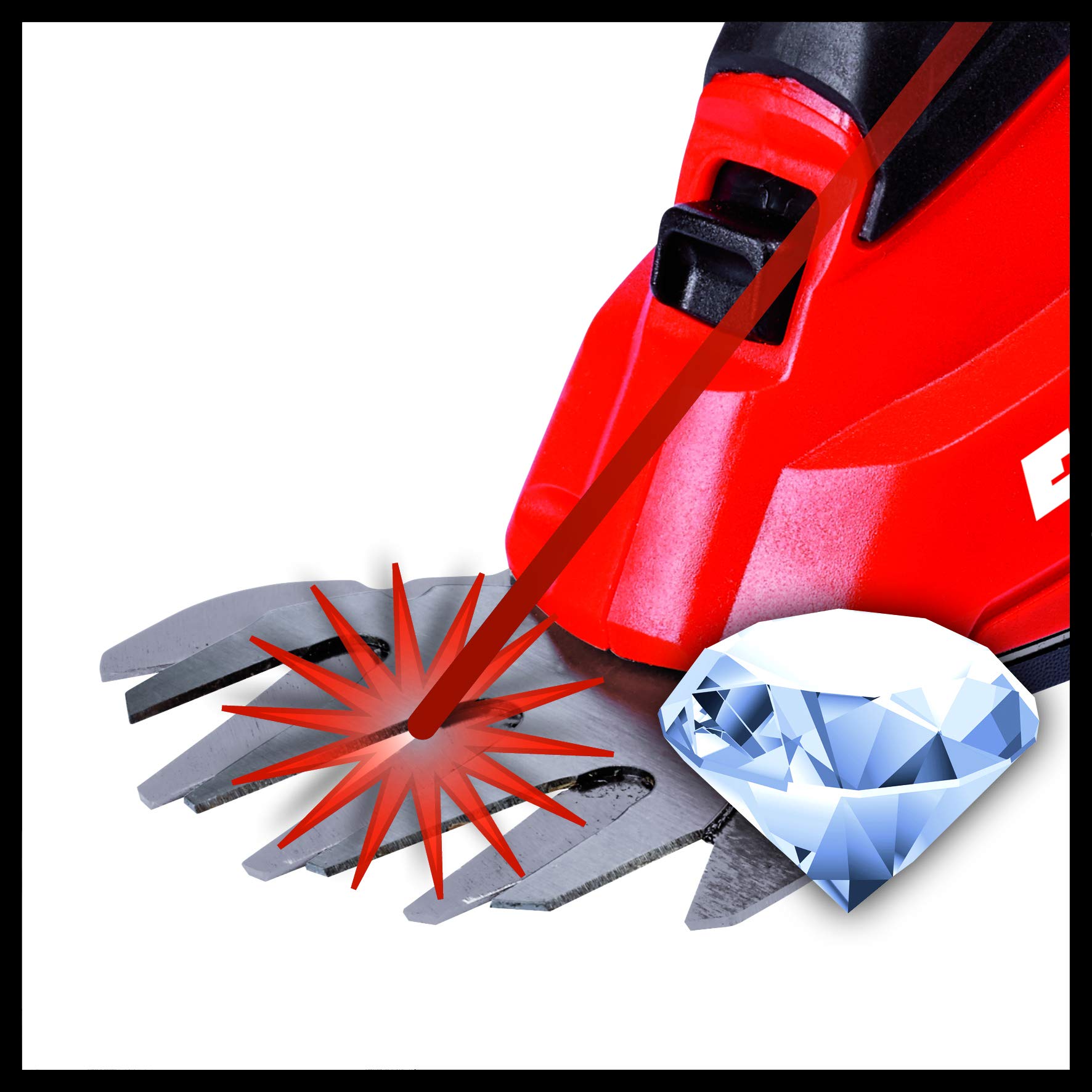 Einhell Akumulatorowe nożyce do trawy i krzewów GC-CG 18 Li-Solo Power X-Change & Einhell S35 Walizka, Czerwony/Czarny, S
