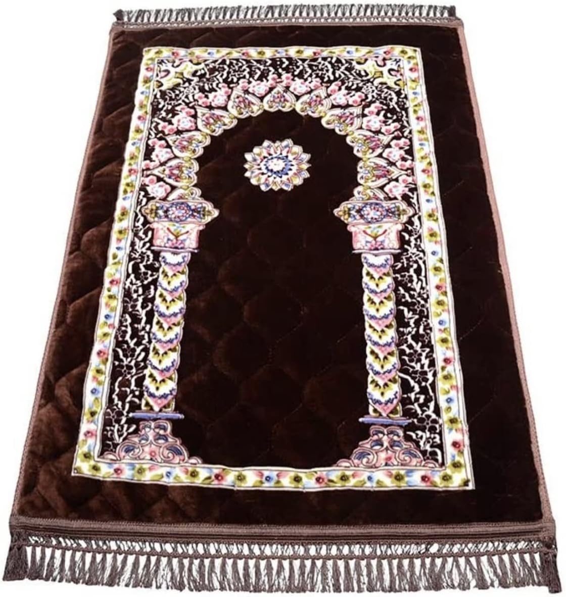 Muslim Prayer mat 2021, Very Soft Islam Sajadah Rug 80x120, Thick Mat (Gold)