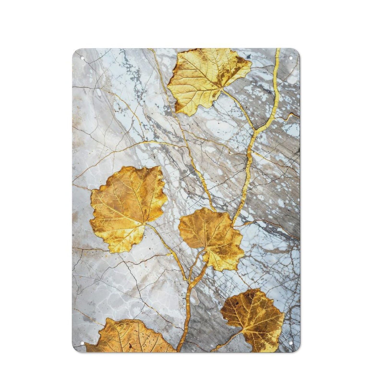 Leaf And Stone Metal Wall Plaque for Seasonal Kitchen, Dining Room Or Entrance, Christmas Gift for Friends And Family, 40x30cm