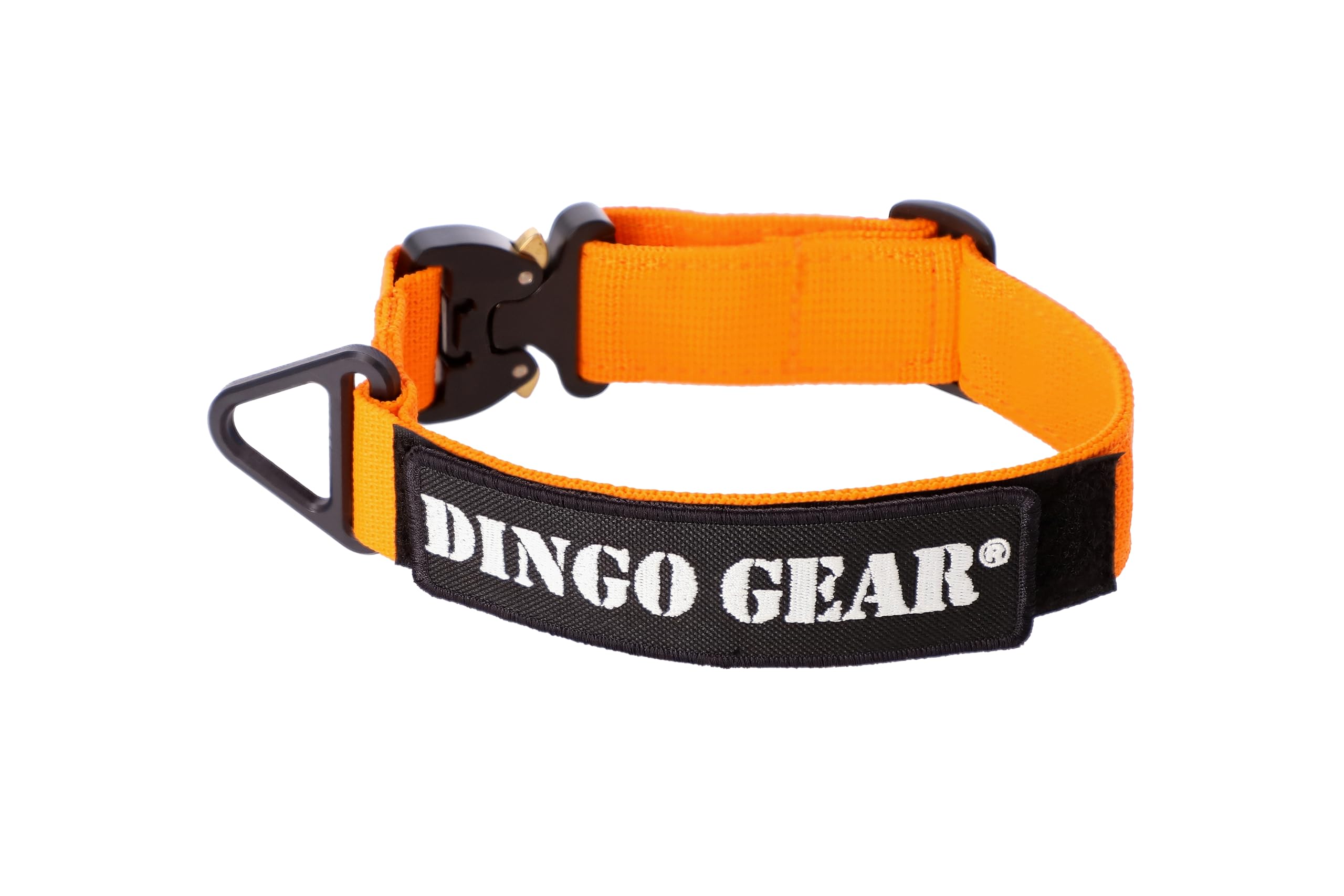 DINGO GEAR Obroża dla psa Cobra z profesjonalną klamrą bezpieczeństwa i etykietą mocowana za pomocą zapięcia przypominającego rzepy, niezawodna obroża do treningu obrony, zadań specjalnych, obwód szyi