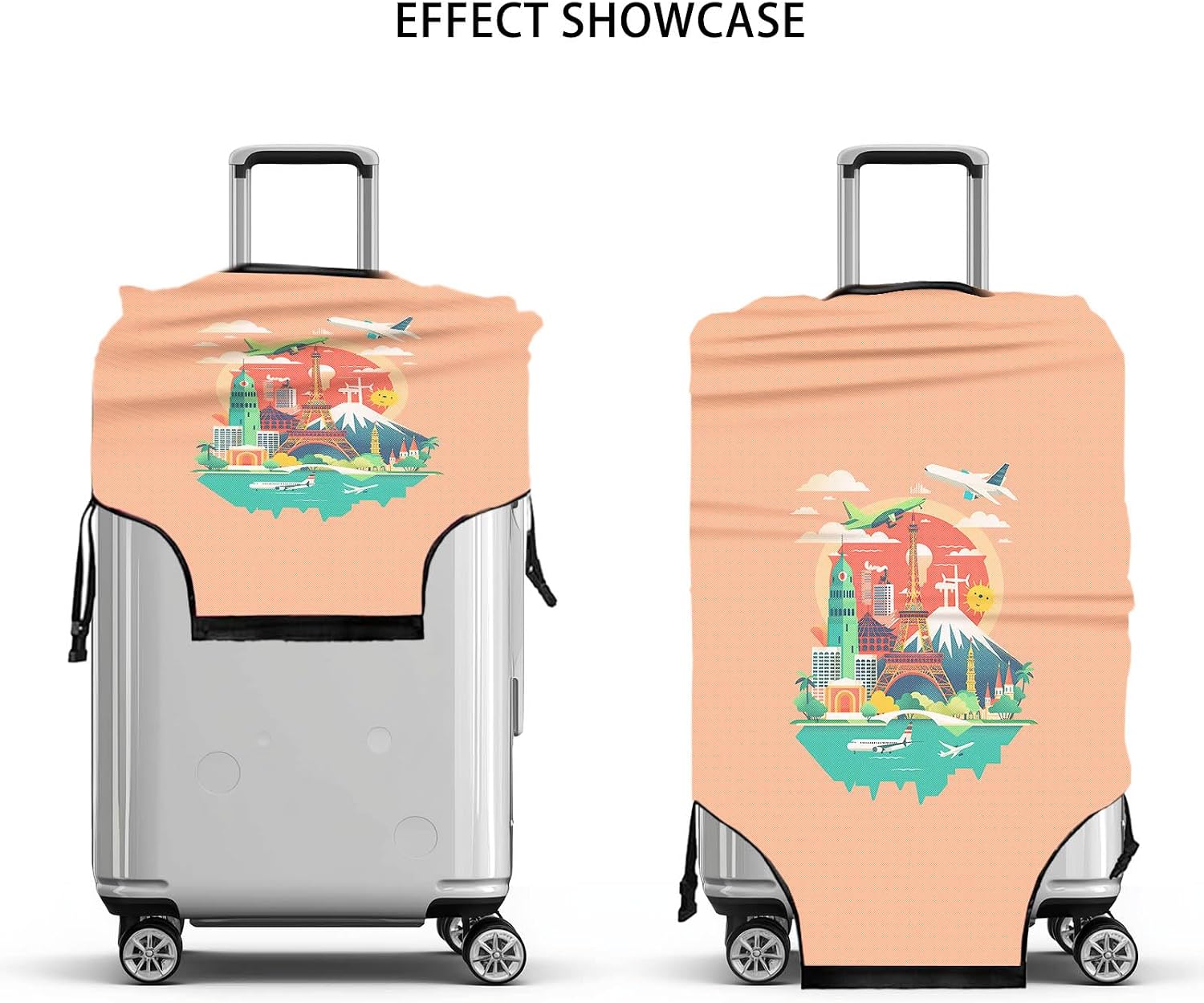 HOMETITUTE World Travel Landmark Luggage Cover 22-24 Inch Medium image 5