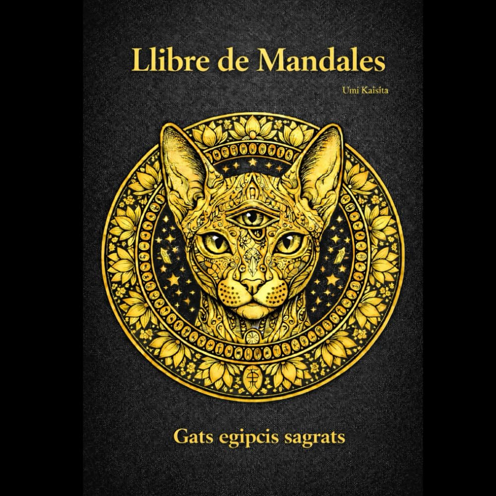 Mandales egipcis de gats sagrats: Llibre per a pintar