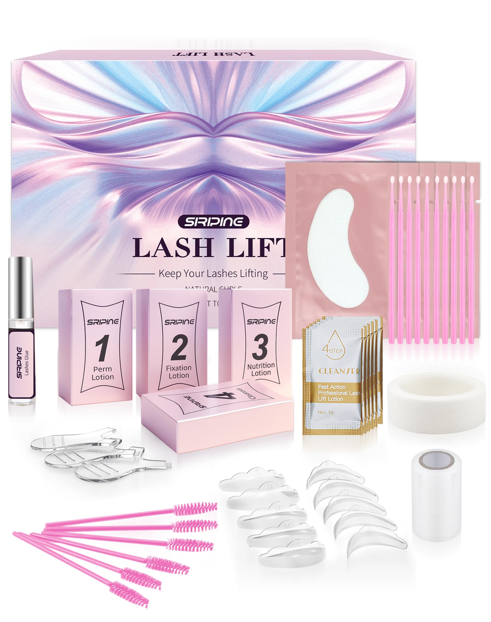 Wimpernlifting Set, 5 Sets Aktualisiertes Lash Lifting Set Professionell, Natürliche Locke Lash Lift Kit, Lange andauernd, Einfach zu bedienen, Ideal für Salon und Heimgebrauch