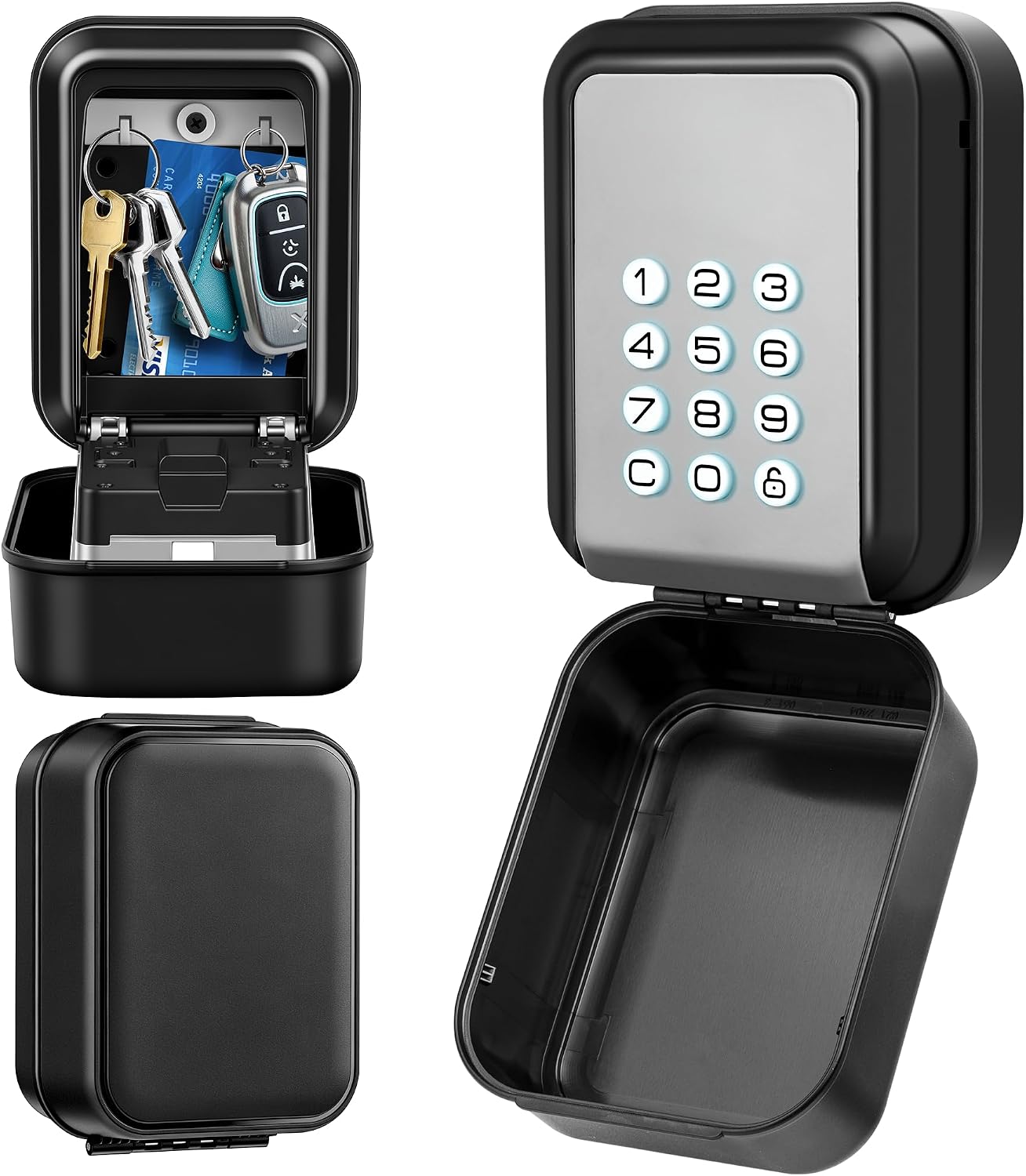 Digital Lock Box for Keys with Code, Wall Mounted Spare Key Storage